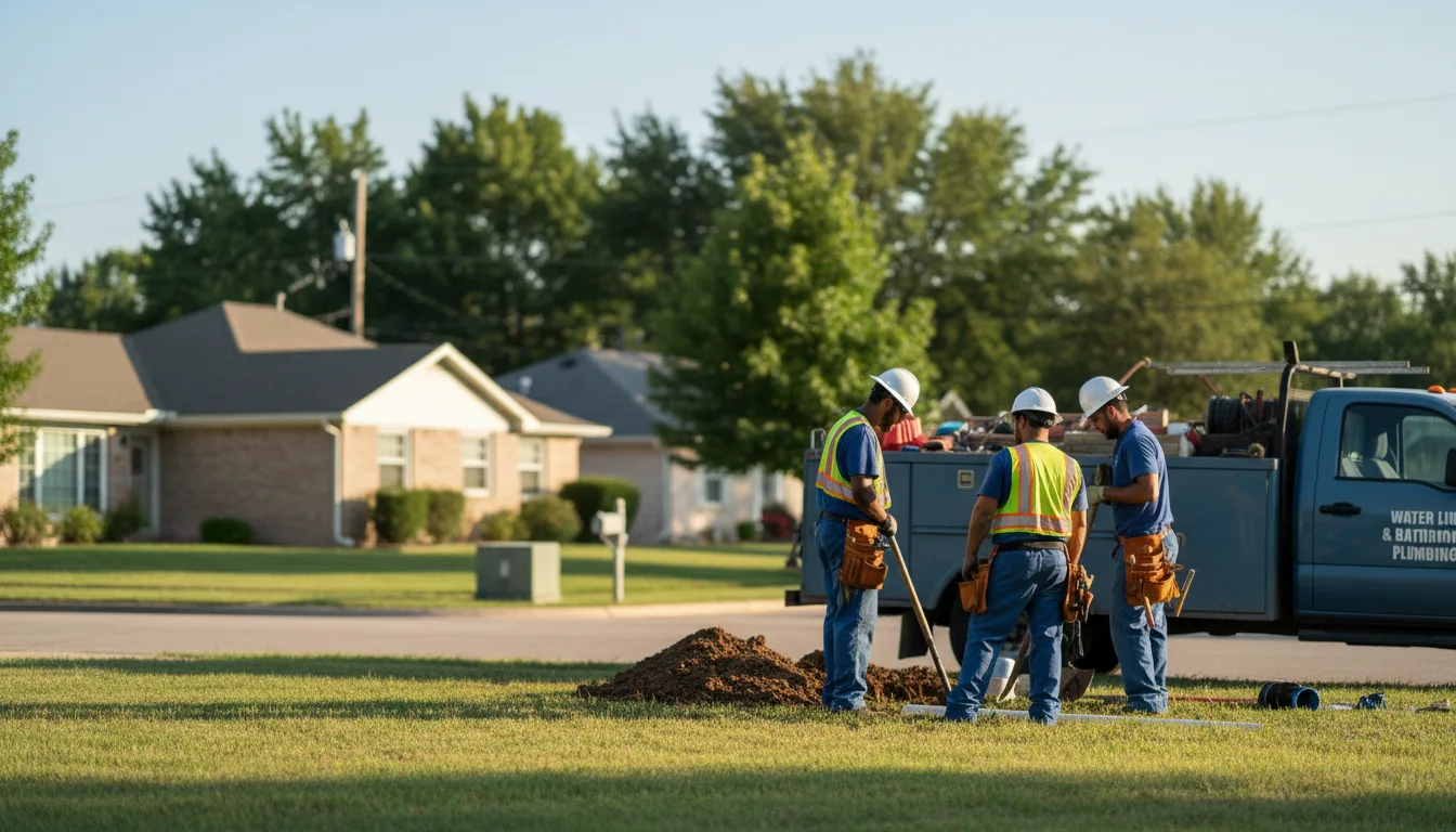 Residential water line and bathroom plumbing service in Union, IL